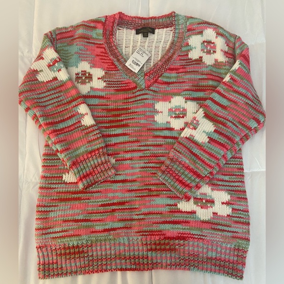NWT⭐️SUZANNE BETRO🌸CHUNKY KNIT COLORFUL SWEATER 🌼SIZE S/M - Picture 2 of 9